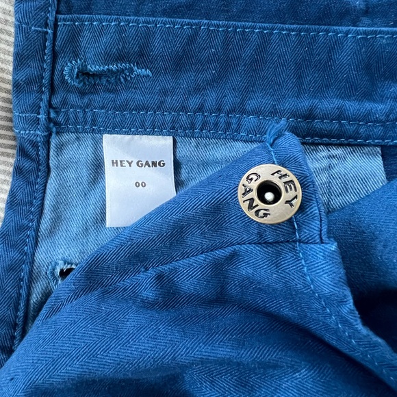 Hey Gang: Knee Patch Overalls in French Blue: size 00 - Picture 4 of 8